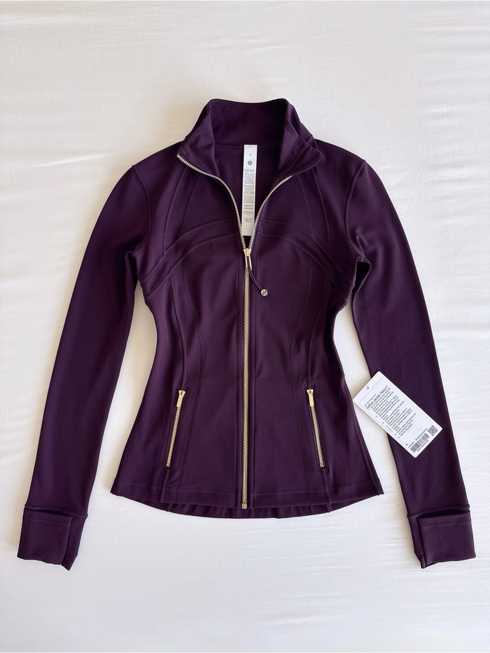 NWT lululemon Define Jacket Nulu Black Plum/Gold/Gold Size 4